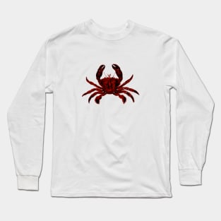 Red Crab Silkscreen - Shellfish Seafood Cancer Crabs Long Sleeve T-Shirt